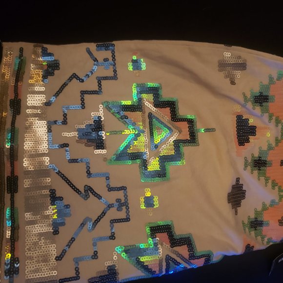 Express mini aztec sequin skirt - Picture 4 of 4
